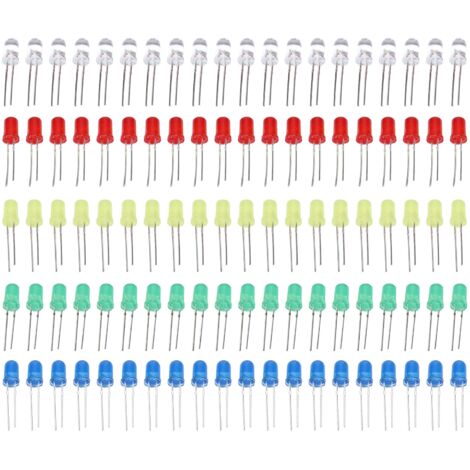 100 Hochleistungs-LEDs in verschiedenen Farben (3 mm/5 mm) für elektronische Schaltungen und DIY-Projekte (3-mm-Packung)