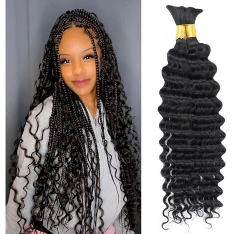 100% Humain Cheveux En Vrac Hair Extensions Brésiliens Vierge Naturelle Human Hair Deep Wave Bulk Human Hair For Braiding 10[n6333]