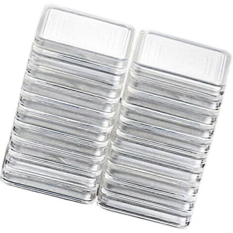 100 inserts carrés robustes pour présentation de pièces, adaptés aux pièces de 17 mm à 30 mm, rangement pratique pour collectionneurs.