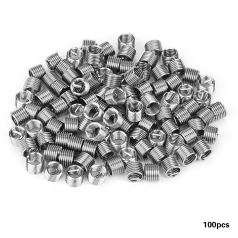 100 inserts filetés hélicoïdaux en fil enroulé M5 en acier inoxydable SS304 (M50,81,5 D)