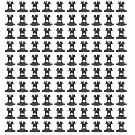 100 isolateurs de boulons ABS, 55 mm de long et 48 mm de large, adaptés aux clôtures électriques, à l'agriculture et aux jardins, noirs.