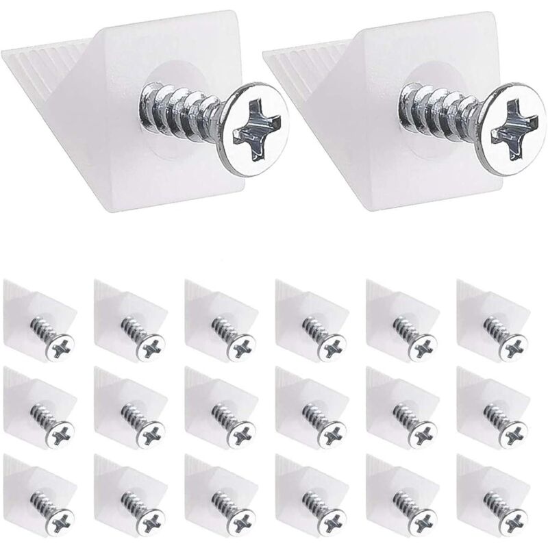 Largeight - 100 Kits Réparation Tiroir [avec Vis] - Cales Plastique pour Fond de Commode/Armoire - Renfort Étagère Affaissée & Stabilisateur Angle