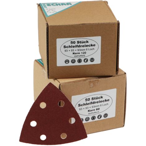 100 Klett Schleifdreiecke 93x93x 93mm Deltaschleifer Schleifscheiben Korn 60 120