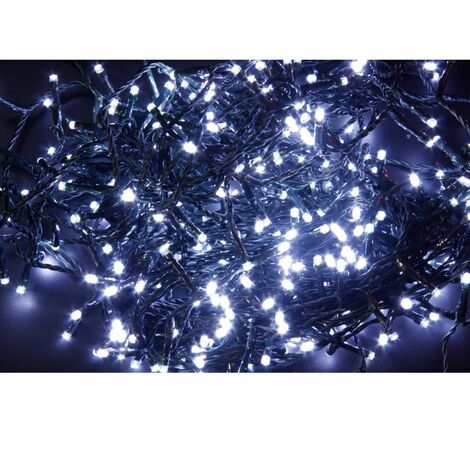 100 LED BIANCHI CAVO SCURO, USO EST/INT