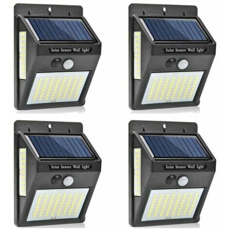 100 LED-Leuchten, 3-seitig, 4 Stück, für den Außenbereich, Garten und Hof.