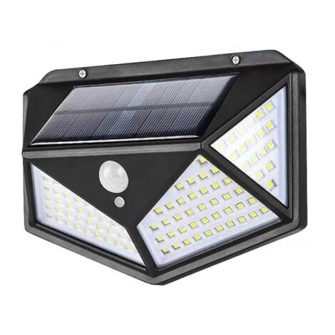 100 LED Solar Außenleuchte: 120° kabellose Wandleuchte mit Bewegungssensor, ausgestattet mit 3 Erkennungsmodi, einfach zu installieren