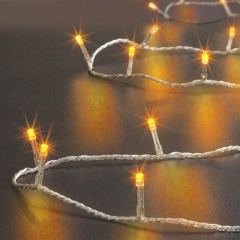 100 LED stringa luminosa 10m con timer bianco caldo per esterno filo trasparente - Feeric lights & christmas