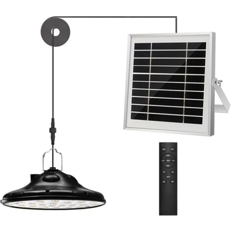 MEMKEY 100 LEDs 1200 LM Outdoor-Solarlampe, 3 Modi Solar-Hängelampe, verstellbares Solarpanel, 4 Helligkeiten mit Fernbedienung, IP66 wasserdichte LED-Beleuchtung für Garten, Camping/Pergola/Balkon/Terrasse