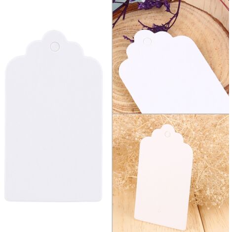 100 leere Kraftpapier-Etiketten – Geschenkanhänger, Hochzeitsanhänger, Partyanhänger, Auszeichnungsanhänger