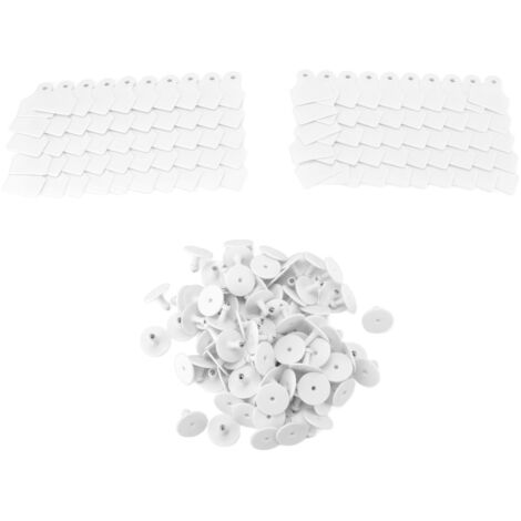 100 leere Ohrmarken aus Kunststoff für Nutztiere – Schafe, Rinder, Schweine – White Farm Supplies