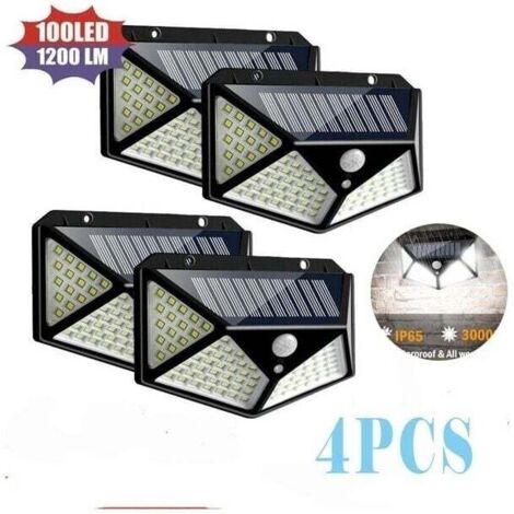 100 luces solares LED, impermeables IP65 para exteriores - Paquete de 4