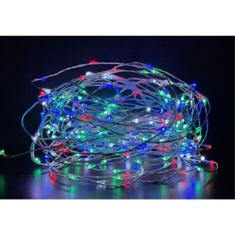 100 lucine LED natalizie con filo di rame modellabile multicolor