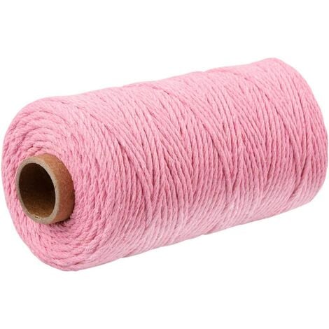 100 m de Ficelle en Coton 3 mm Rose