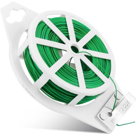 100 m de fil de liage vert, fil pour plantes, avec coupe, fil de fleurs, fil de jardin, pour le jardinage, la maison et le bureau, support des plantes