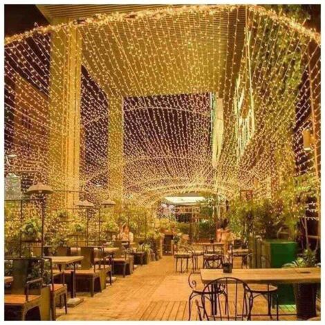 100 m lange Lichterkette mit 1000 LEDs für drinnen und draußen, Weihnachtsbeleuchtung, 8 Modi, wasserdicht, transparentes Kabel, warmweißes Licht. Ideal für Heimdekoration, Partys, Weihnachten, Hochze