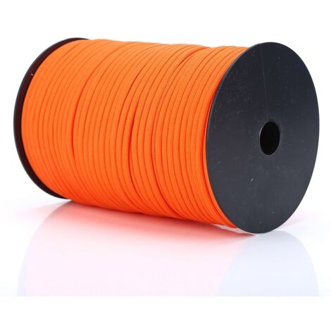 100 m orangefarbenes reflektierendes Paracord für Überlebensarmband und Schlüsselband