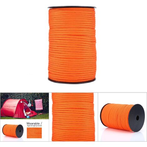 100 m orangefarbenes reflektierendes Paracord für Überlebensarmband und Schlüsselband