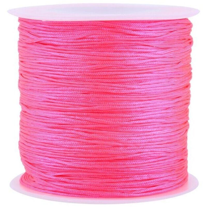 Image of Ymyny - 100 m x 0,8 mm chinesisches Rattail-Nylon-Makramee-Band, glänzendes Rosa mumu