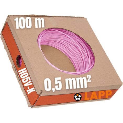 100 Meter Lapp 4510081 H05V-K 0,5 mm² rosa I Verdrahtungsleitung I Aderleitung flexibel I PVC Einzelader I Draht Litze 0,5 mm2 I Verdrahtung