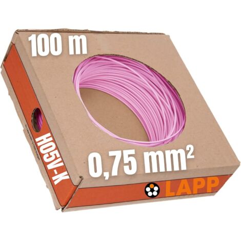 100 Meter Lapp 4510082 H05V-K 0,75 mm² rosa I Verdrahtungsleitung I Aderleitung flexibel I PVC Einzelader I Draht Litze 0,75mm2 I Verdrahtung