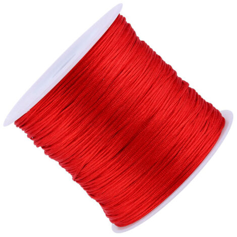 100 Meter Nylonschnur für Makramee und chinesische Knoten, rotes Shamballa-Garn, 0,8 mm Durchmesser