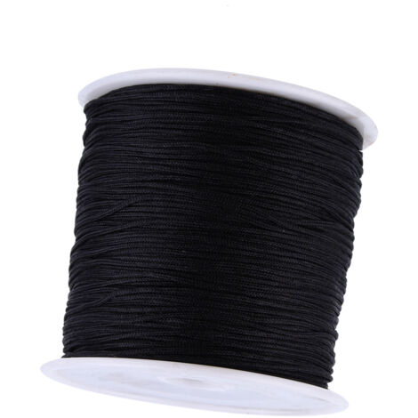 100 Meter schwarzes Nylon-Makramee-Garn für Shamballa-Armbänder und chinesische Knoten