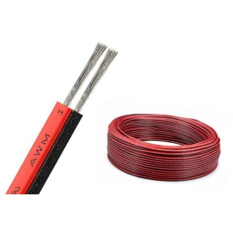 100 Metri Cavo Piattina Rosso Nero 2X0,75mmq Per Striscia Led Mono Colore