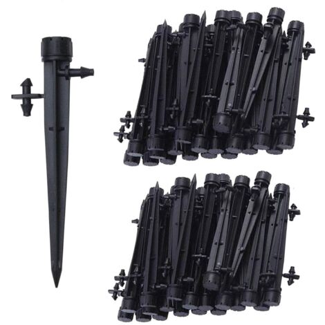 100 Micro-asperseur, 360 degrés, 8 trous, Débit réglable, Tube 4-7mm, Jardin, Serre