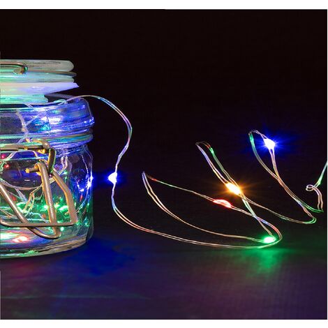 100 micro luci led a batteria filo rame invisibile multicolore con  telecomando new anche nell'acqua lunga 10 metri timer