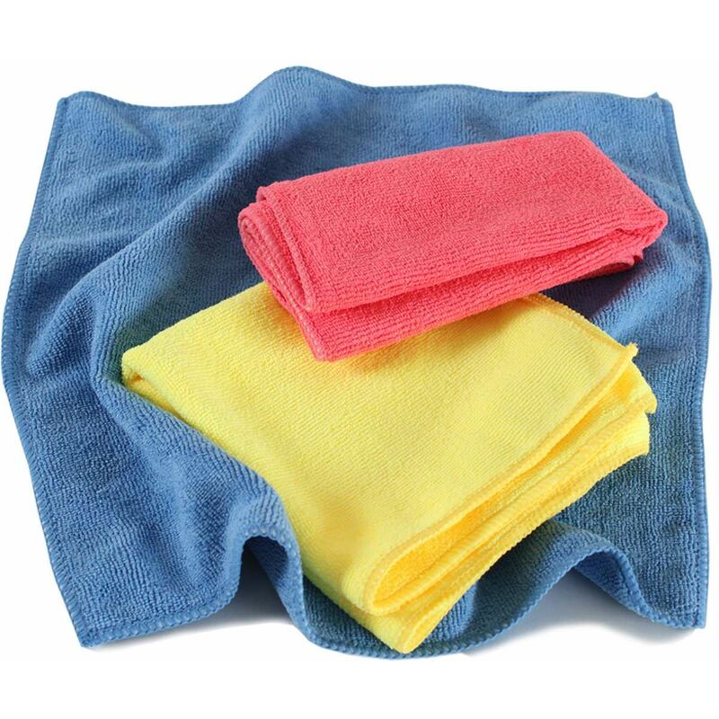 100 microfibre cloths - cleaning cloth, dusting cloth, polishing cloth - colorful