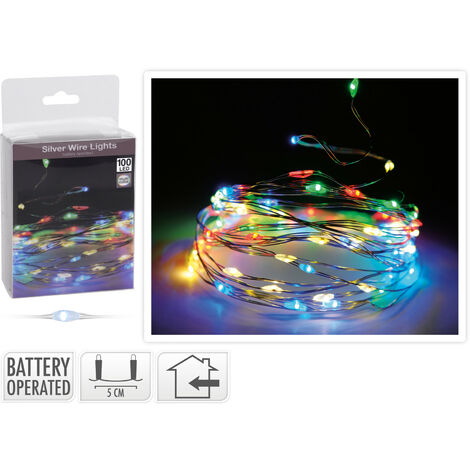 Collana luminosa 10 Microled a batteria luce fissa bianco ghiaccio