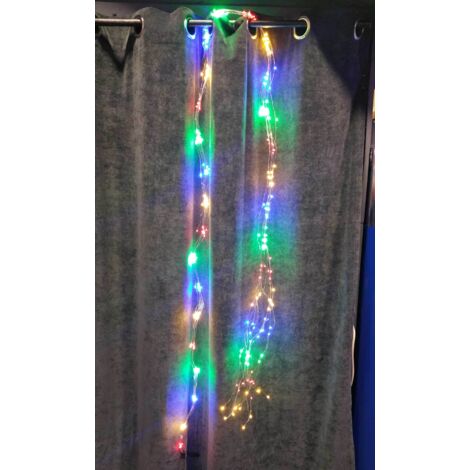 100 MICROLED MULTICOLOR CASCATA 100CM LUCI DI NATALE ADDOBBI DECORAZIONI