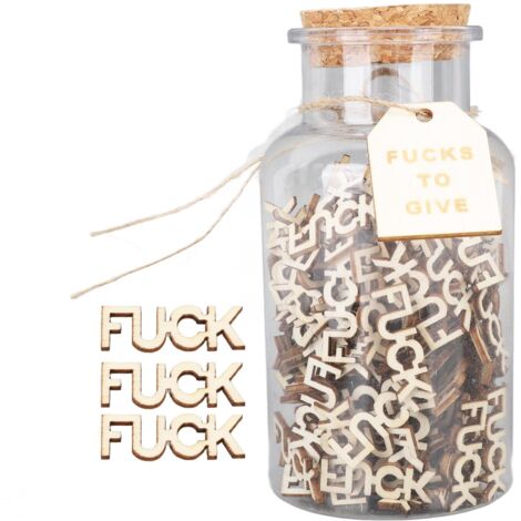 100 Mini-Holzgläser mit der Aufschrift „Fucks“ – Lustige Buchstaben für DIY-Projekte, Scrapbooking, Geburtstagsgeschenke, Valentinstag, Weihnachten