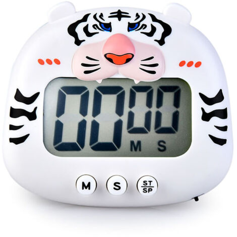 100-Minuten-Digitaltimer mit Magnet für Küche und Studenten – Countdown-Timer mit Batterie – Design von White Tiger