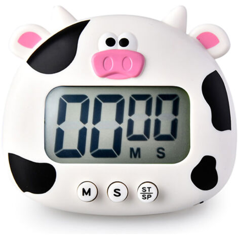 100-Minuten-Digitaltimer mit Magnet für Küche und Studenten – Countdown-Timer mit Batterie, weißes Design