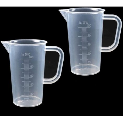 100-ml-Messbecher aus Kunststoff, 2 Stück, transparent, graduierter Messbecher aus Kunststoff, Mini-Messbecher, geeignet für Küchen- und Labormessungen