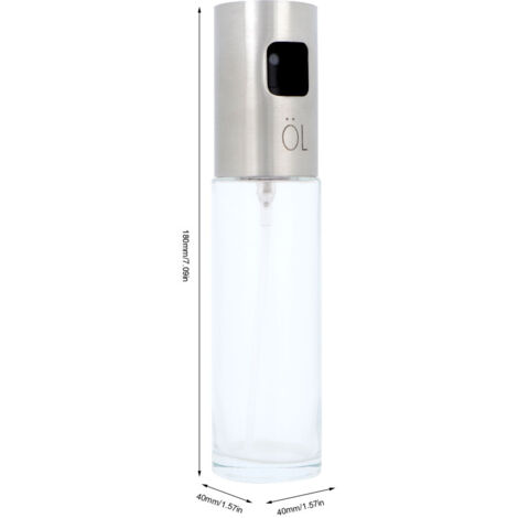 100-ml-Ölsprühflasche aus Edelstahl für die Küche – Manuelles Modell mit Glasflasche