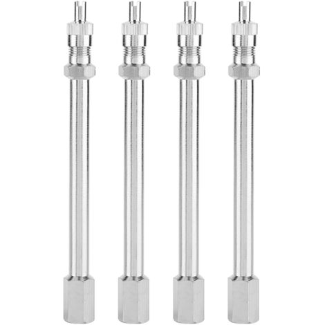 100 mm Chrom-Reifenventil-Verlängerung (4 Stück) - Adapter für Pkw- und Lkw-Felgen