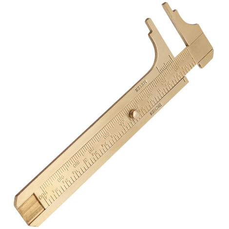 100 mm langer, verschiebbarer Messingbügel, doppelte mm/Zoll-Skala, präzises Messwerkzeug für Heimwerker und Mechaniker.
