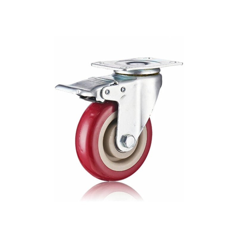 100 mm schwenkbare Transportrollen mit Bremsen und Schrauben 360° drehbar für Palettenmöbel Max. Belastung 135 kg (Rot, 1 Stück) | 07634066022541 100 mm schwenkbare Transportrollen mit Bremsen und Schrauben 360° drehbar für Palettenmöbel Max. Belastung 135 kg (Rot, 1 Stück) | 07634066022541