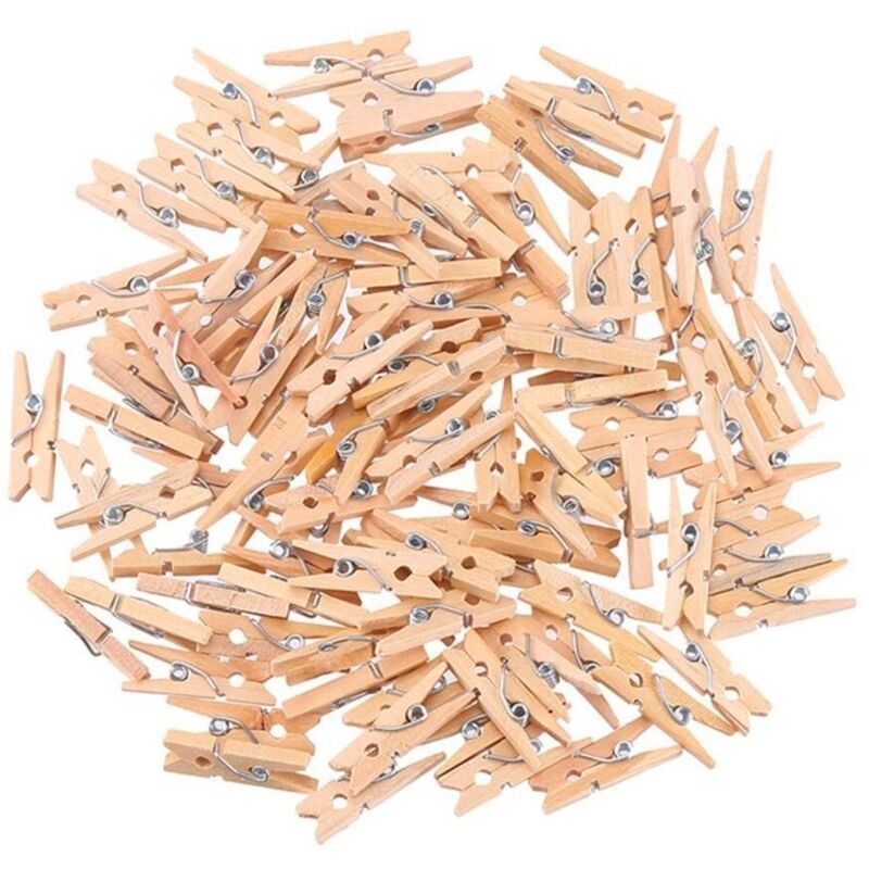 Image of 100 mollette in legno piccole