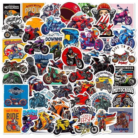 100 Motorradclub-Aufkleber für individuelle Graffiti, wasserfeste Aufkleber für Notizbücher, Kühlschränke und Koffer, Weihnachtsgeschenke