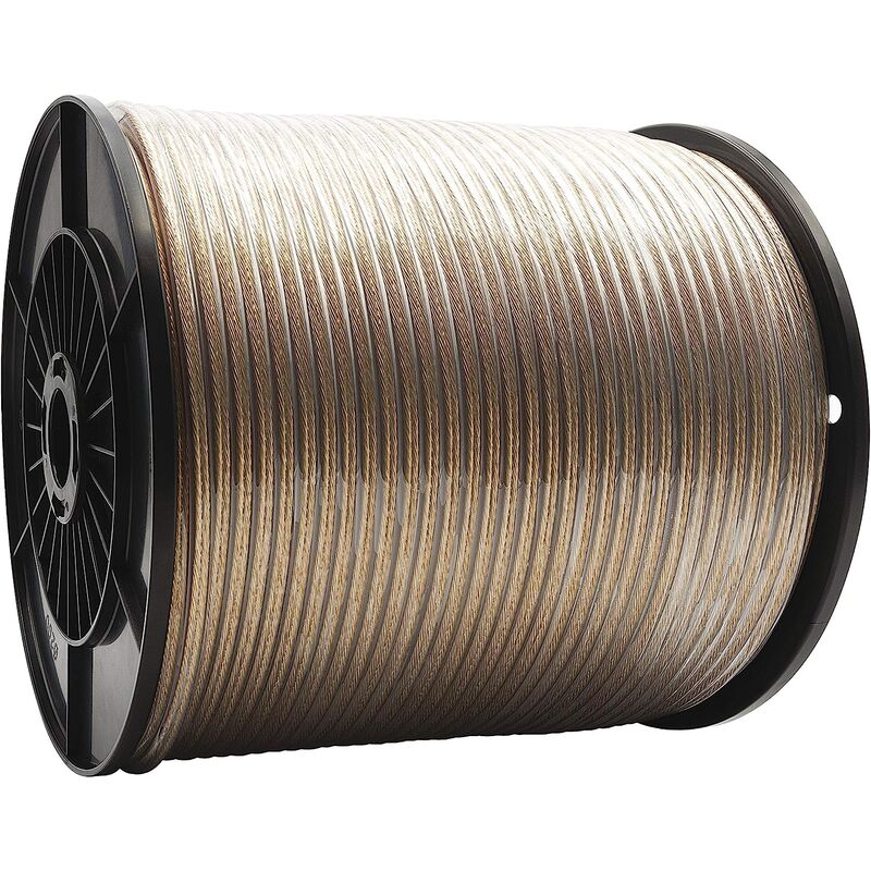 Inferramenta - Cable fil creux transparent pour corde a' linge avec ame acier laitonne' 7 mm colis plastifie' 100 m