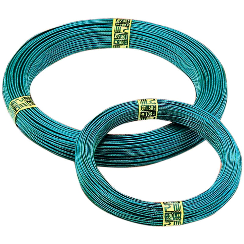 Inferramenta - 100 mt de tension verte de fil en plastique plastifiA 2,1 a 2,8 mm