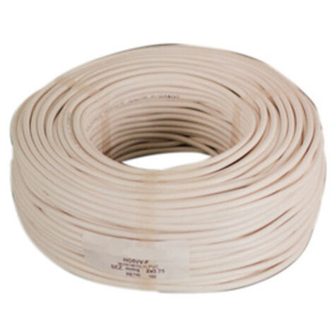 100 mt di cavo elettrico bipolare sezione 2x1 mm gomma flessibile bianco