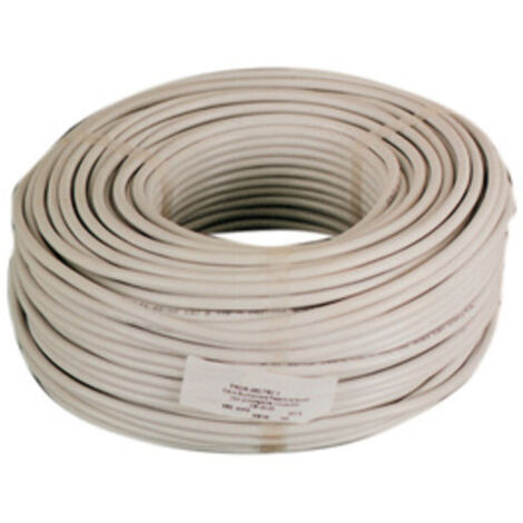 100 mt di cavo elettrico tripolare sezione 3x0,75 mm bianco gomma flessibile
