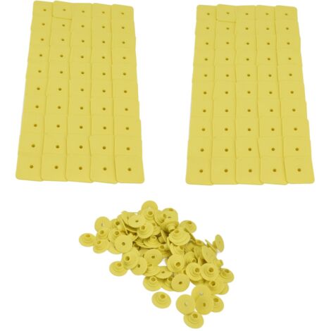 100 Ohrmarken aus Kunststoff für Nutztiere – Gelbe Kennzeichnungsmarken für Schweine, Kühe und Schafe