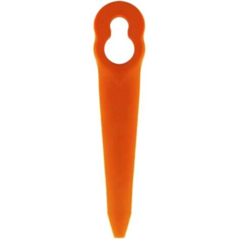 100 orangefarbene L90-Messer für Einhell-, Bosch- und CMI-Rasenmäher – Kunststoffmesser