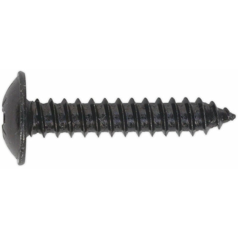 100 pack 4.8 x 25mm Self Tapping Black Screw - Flanged Pozi Head - Fixings Screw