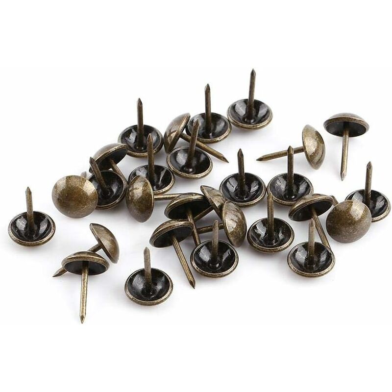 Memkey - 100 pc Vintage Tapisserie d'ameublement Clous Bronze étiquettes en métal Meubles canapé Chaussure Porte Clous décoratifs